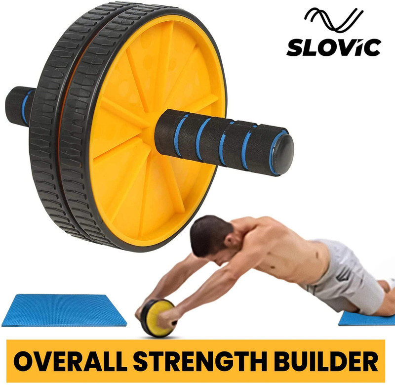 Slovic Double Wheel Ab Roller Gym For Exercise Fitness Equipment Ab Exerciser(Yellow)