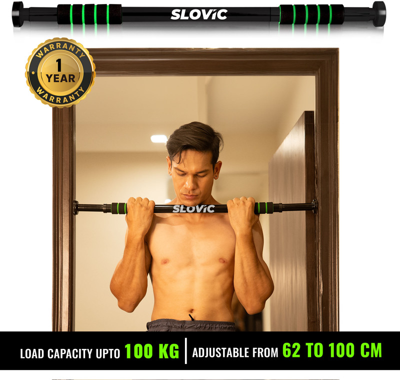 Slovic Pull-Up Bar For Home Workout | Non-Slip Carbon Steel Bar (Load Capacity: 100 Kg) Pull-Up Bar(Black)