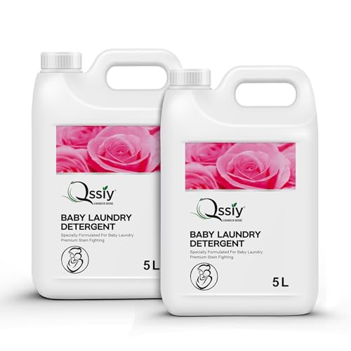 Qssiy Baby Laundry Liquid Detergent 10L – Blossom Lily Scent, Allergen-Free Bio-Enzymes For Newborn Clothes, Gentle Stain Remover & Skin Safe – Great Indian Festival 2025