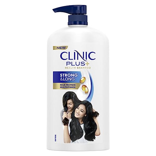 Clinic Plus Strong & Long Shampoo, 1 Ltr, For Hair Growth And Strength, With Milk Proteins & Multivitamins, Strengthening Formula