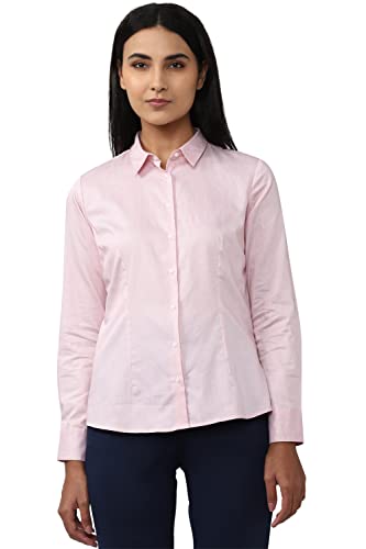 Van Heusen Women’S Striped Regular Fit Shirt (Vwsfcrgbv70408_Pink