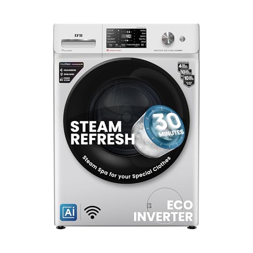 Ifb 9 Kg 5 Star, Deepclean® Tech, Ai Powered, Wifi, Fully Automatic Front Load Washing Machine (Executive Sxn 9014K Cms, Powersteam®, 9 Swirl, Steam Refresh, Inbuilt Heater, Eco Inverter, Rich Silver)