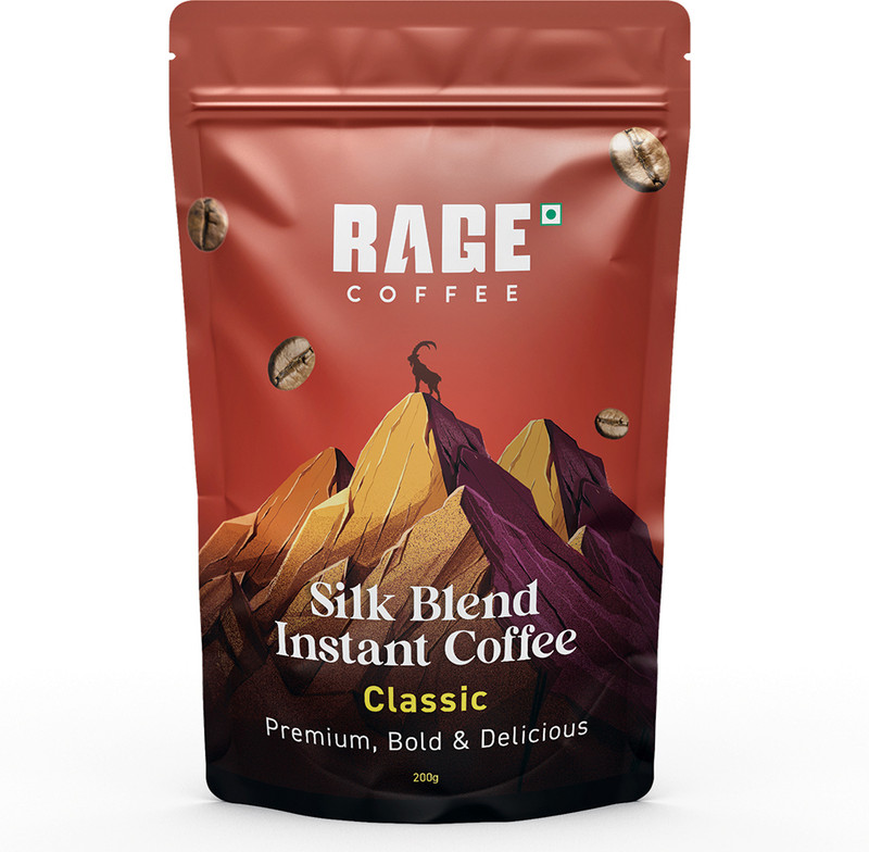 Rage Premium Silk Blend Classic – 200 Gm | 100% Pure Arabica Beans Instant Coffee(200 G)