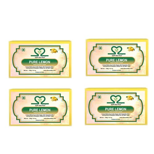S2M Herbal Handmade Fresh & Pure Lemon Soap-Value Pack (8 X 125 G)