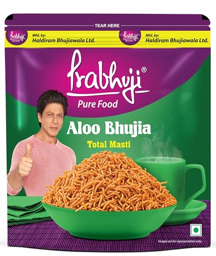 Prabhuji Aloo Bhujia, Potato Namkeen, Crispy Indian Snacks, Tea Time Snack Spicy Bhujia Tasty Munchies Party Snack Food- 900G
