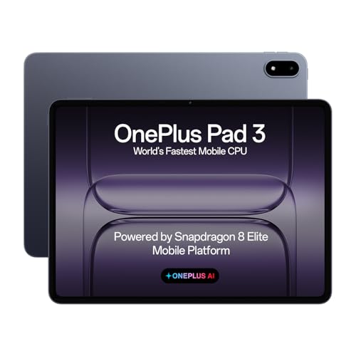 Oneplus Pad 3 World’S Fastest Snapdragon 8 Elite Processor, 13.2″ 3.4K Screen, 144Hz Adaptive Refresh Rate, 8 Speakers, Oneplus Ai, 12140 Mah Battery, 12 Gb Ram + 256 Gb Rom Wifi, Storm Blue