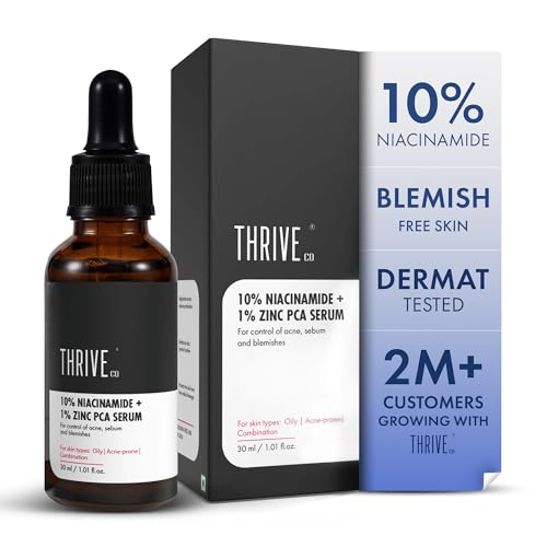 Thriveco Niacinamide Serum With Zinc Pca | Reduces Acne Marks & Blemishes | Minimizes Pores | Oil Control Face Serum For Oily Skin | For Men & Women | 30Ml