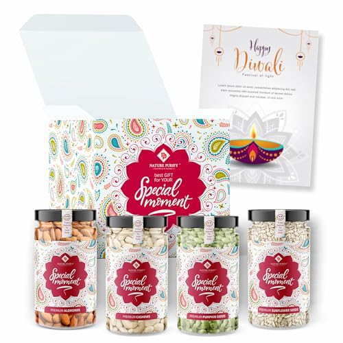 Nature Purify Premium Diwali Gift Hamper – “Almond, Cashew, Pumpkin & Sunflower Seeds – Festive Gift Box (100G Each)”