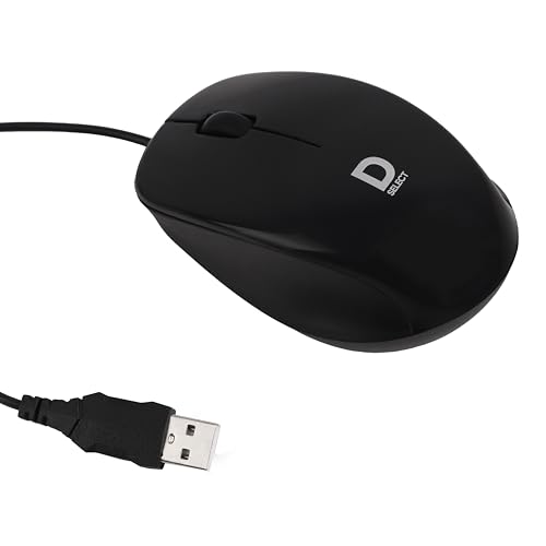 D Select Wired Mouse Ds111-Black With Usb Type A Connector, 1200Dpi, Lightweight | Marketed By Dell