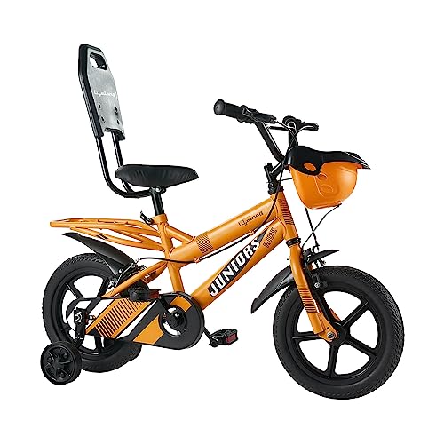 Lifelong 14T Cycle For Kids 2 To 5 Years – Unisex- Balance Wheels & Mudguard, 95% Pre-Assembled, Frame Size: 9″ – Suitable For Children Under 3 Feet Height (Juniors Ride, Orange),Rigid,12 Inches