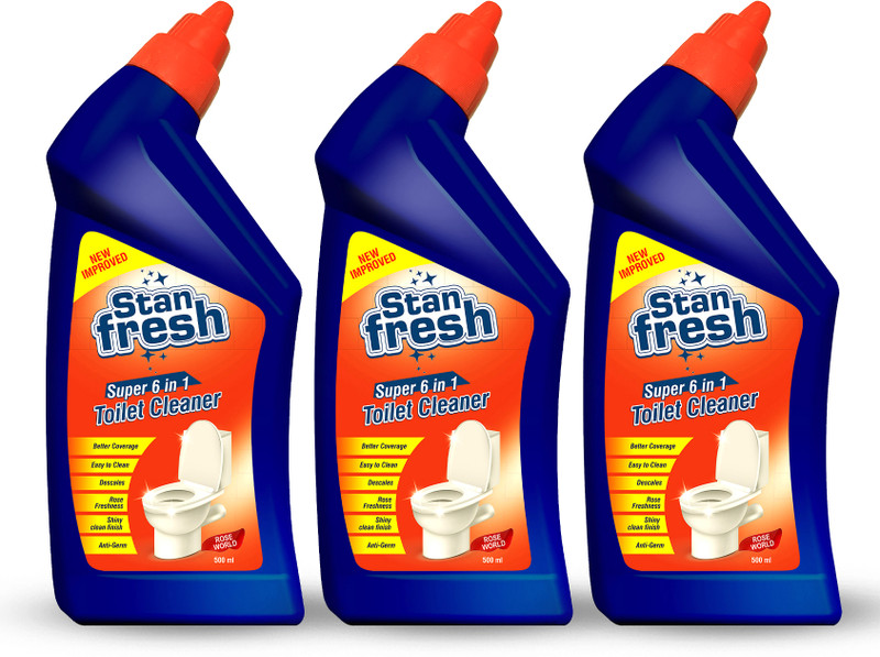 Stanfresh Toilet Cleaner Rose Liquid Toilet Cleaner(3 X 500 Ml)