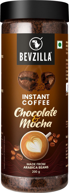 Bevzilla 200 Gram Choclate & Mocha Instant Coffee Powder|Make 100 Cups|Hot & Cold Coffee Instant Coffee(200 G, Assorted Flavoured)
