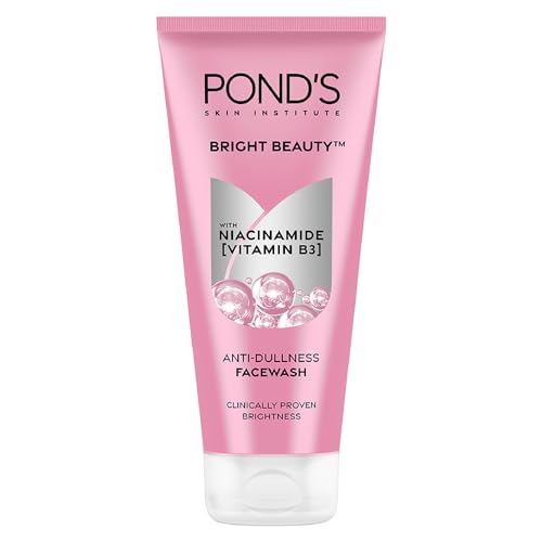 Ponds Bright Beauty Anti-Dullness & Brightening Facewash With Niacinamide | For Glass-Skin Like Shine And With 4X Visibly Brighter Skin, 200Gm
