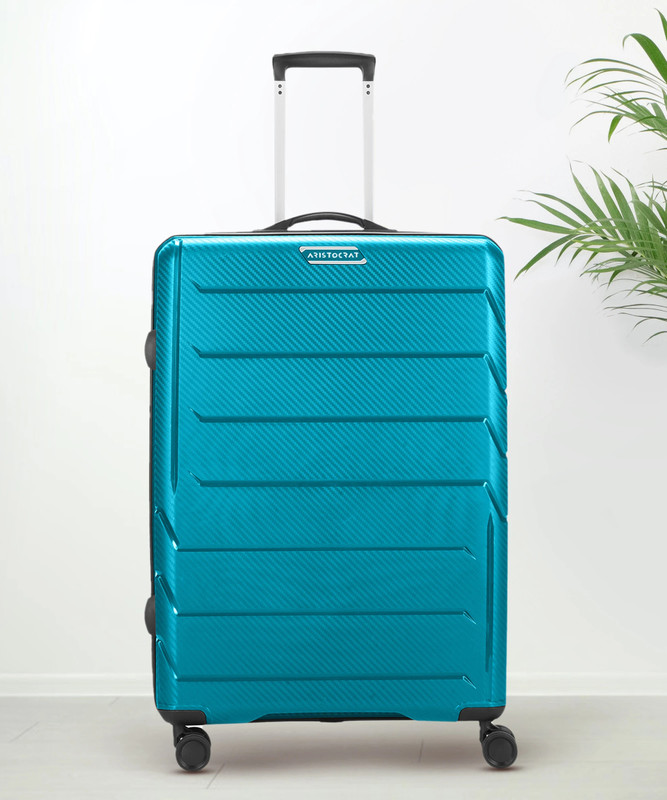 Aristocrat Chroma 8W(N) Strolly Large 360 Teal Blu Check-In Suitcase 8 Wheels – 30 Inch