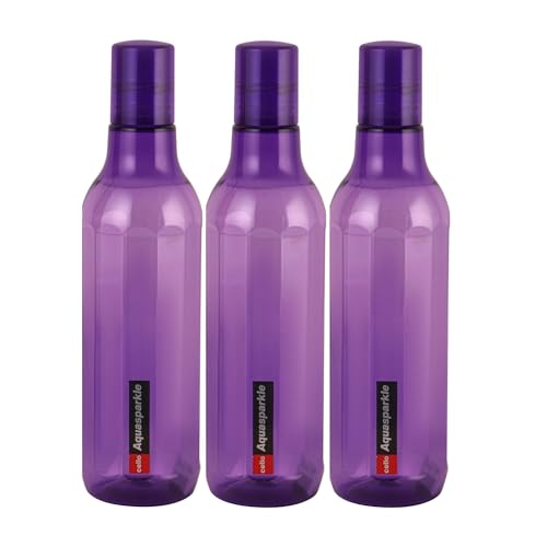 Cello Aqua Sparkle Bottle Set Of 3, 1000Ml, Purple | 100% Food Grade | Leak Proof And Break Proof | Perfect For Staying Hydrated At The School, College, Work And Outdoor Adventures Water Bottle