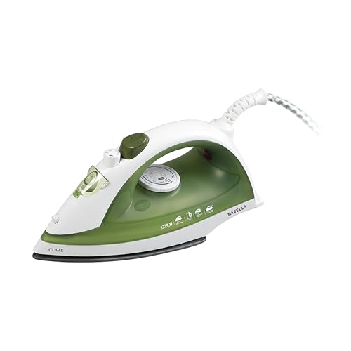 Havells Glaze 1250 Watts Steam Iron With Self Cleaning Function|Vertical & Horizontal Ironing|170 Ml Tank For Longer Ironing|High Steaming Rate Upto 12 Gm/Min|2Yr Manufacturer Warranty(Military Green)