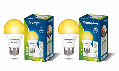 Crompton Dyna Ray 9W Round E27 Led Warm White Pack Of 2
