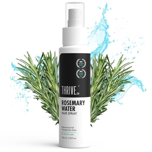 Thriveco Rosemary Water Hair Spray With 100% Natural Rosemary Extract, Rice Water & Hyaluronic Acid For Hair Growth, Hair Fall Control, Conditioning & Shine, Men & Women, 100Ml