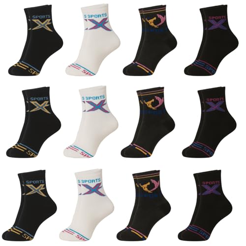 Btag Sports Ankle Socks For Men & Women – Breathable, Sweat-Absorbent, Athletic Socks For Running, Gym, Cycling – Pack Of 12