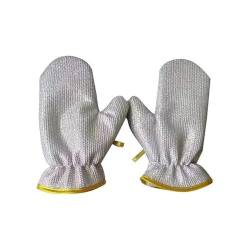 Mixosa Non-Scratch Wire Dishwashing Hand Gloves Stainless Steel Scrubber For Washing Dishes & Utensils, Machine Washable, Reusable Kitchen Non-Scratch, Multipurposecleaning Gloves (1 Pair)