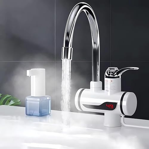 Meedro Instant Electric (3000W) Water Heater Faucet Tap Home-Kitchen Instantaneous Water Heater Tank Less For Tap, Led Electric Head Water Heaters For Home Kitchen