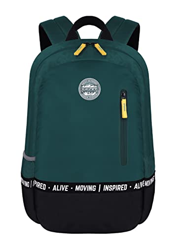 Gear Bomber Eco Statement 22L Medium Water Resistant School Bag/College Bag/Standard 4 Compartment Backpack For Men/Women -Bottlegreen
