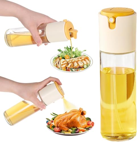 Zevion 300 Ml Oil Spray Bottle With Mist Sprayer | 2-In-1 Olive Oil & Vinegar Dispenser For Cooking, Baking, Air Fryer, Bbq & Salads