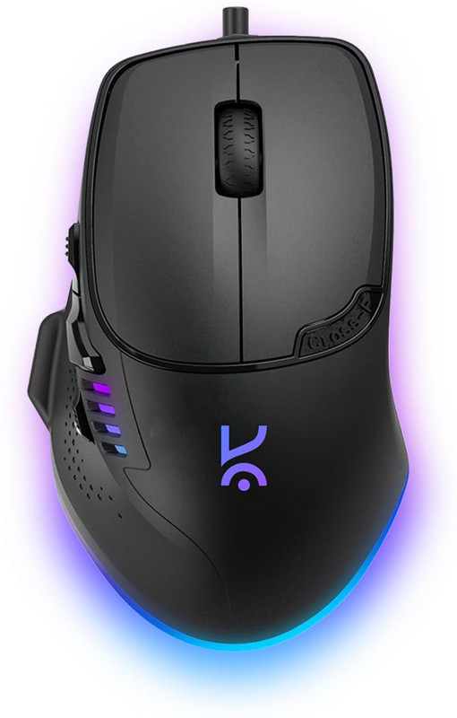 Kreo Hawk Wired Gaming Mouse, Pixart Sensor, Rgb Mouse, Adjustable Dpi Upto 12400 Wired Ambidextrous Optical  Gaming Mouse(Usb 2.0, Black)