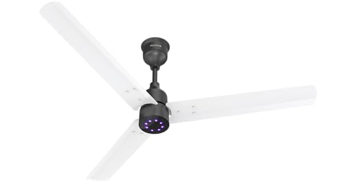 Polycab Wizzy Plus Led Bldc Ceiling Fan 1200Mm|Bee 5 Star Rated, Higher Air Delivery|Led Indicator,Reverse,Boost,Sleep And Breeze Mode,Free Installation |3 Years Warranty (White Black)