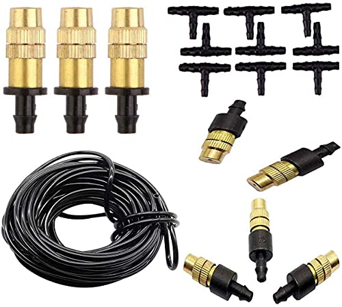 Diy Crafts 6 Pcs Sprayer Mist Kit, Included Pipe + Faucet Connector + Accessory, Copper Misting Fog Cooling Nozzles Atomizing Sp(6 Pcs Sprayer Mist Kit, Included Pipe + Faucet Connector + Accessory)