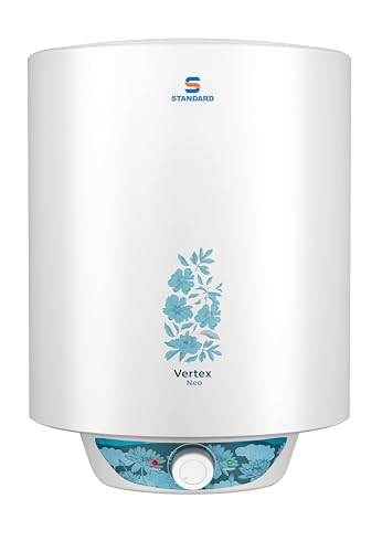 Standard By Havells Vertex Neo 4 Star 25L Storage Water Heater(Geyser)|Faster Heating|Safe To Use|Saves Electricity|Hydro Guard Coated Anti Rust Tank|Temp. Setting Knob|5 Yr. Tank Warranty| White