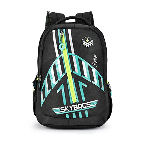 Skybags Casual Backpack 34L With 3 Spacious Compartments, Front Pocket & Built To Last Shoulder Strap | Black | Riddle