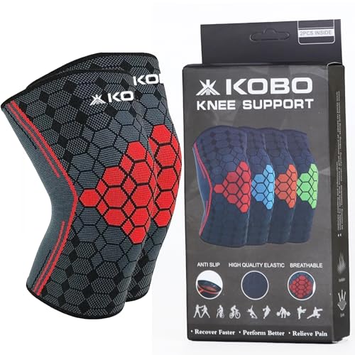 Kobo Nylon Knee Caps For Women&Men Knee Support Knee Cap For Men Knee Pain Knee Support For Women Knee Brace For Knee Pain Relief Products Knee Guard/Knee Belt/Knee Pads For Women Red/M (Imported)