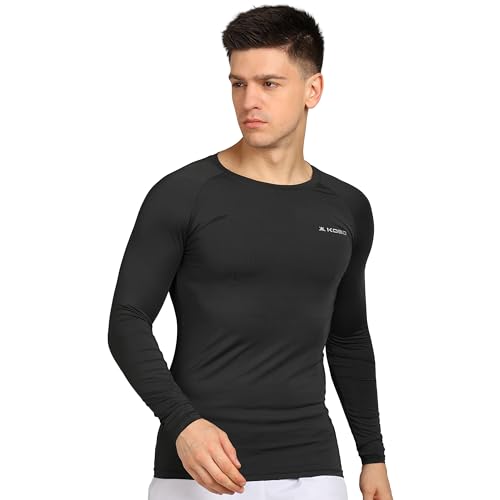 Kobo Kt-02 Intense Compression Top Full Sleeve Skins Men’S T-Shirt Base Layer Tight For Gym Running Swimming Cricket Cycling Football Yoga Basketball Tennis Badminton & Many More Sports (Imported)
