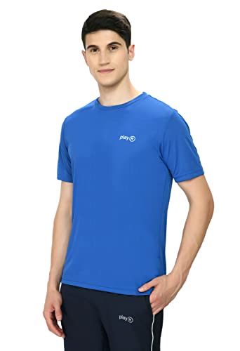Playr Mens Adult Core Run Tee – Activewear Drivent Durable, Lightweight, Breathable T-Shirt For Gym, Running, Training, Fitness, Casual Sportswear For All Season Aqua