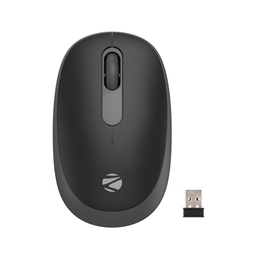 Zebronics Groot Wireless Mouse, Dual Mode (2.4Ghz + Bt), Upto 1600 Dpi, Silent Operation, 3 Buttons, Comfortable & Ergonomic, For Mac | Laptop | Computer, With 2 Years Warranty (Black)