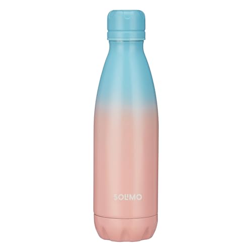 Amazon Brand – Solimo Stainless Steel Insulated Cola Dual Colour Bottle (500Ml) | Superior Durability | 100% Food-Safe | Leak Proof | Bpa-Free Cap (Blue & Pink)