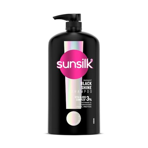 Sunsilk Radiant Black Shine Shampoo 1000 Ml || Infused With 3% Vita-Gloss Complex* || Gives Glass Shine Hair