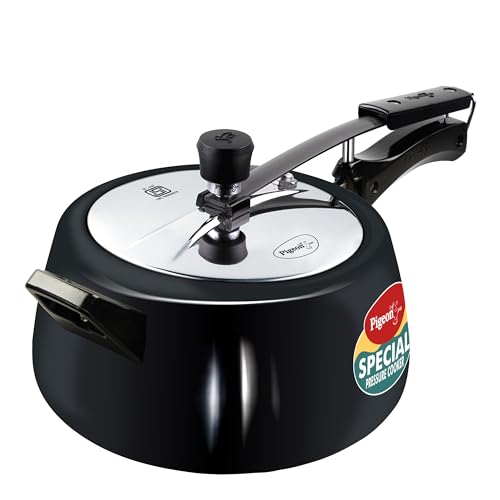 Pigeon By Stovekraft 5 Litre Special Plus Hard Anodised Inner Lid Induction Base Pressure Cooker (Black) Bis Certified, 220 Watts