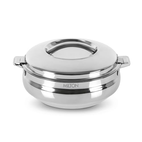 Milton Sphere 1500 Stainless Steel Casserole, 1.69 Litre, Silver | Double Walled | Pu Insulated | Hot & Cold | Food Grade | Easy To Lift Handle | Hygienic