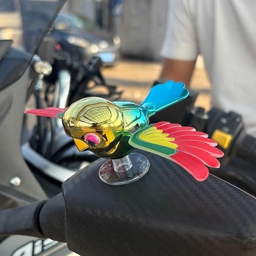 Rlybl Flying Bird Car & Bike Decoration With Flapping Wings | Creative Wind-Powered Bird Ornament For Car Side Mirror, Hood, Scooter & Motorcycle | Weatherproof Vehicle Decor (Multicolor, Pack Of 1)