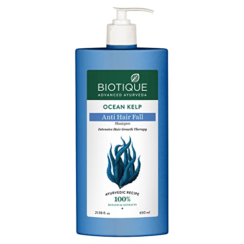 Biotique Ocean Kelp Anti Hairfall Shampoo | Intensive Hair Growth Therapy| Anti Hairfall Shampoo That Maintains Shine |100% Botanical Extracts | Suitable For All Hair Types |650Ml