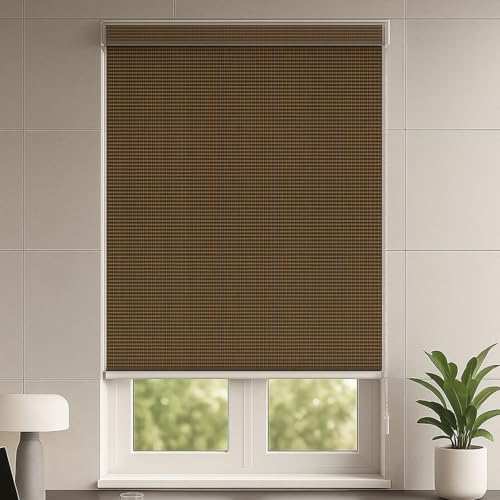 Amazon Basics Outdoor Hdpe Corded Roller Blind Air Flow Design, And Light Filtering For Balcony Shade – (4 Ft W X 9 Ft H Cm, Tan)