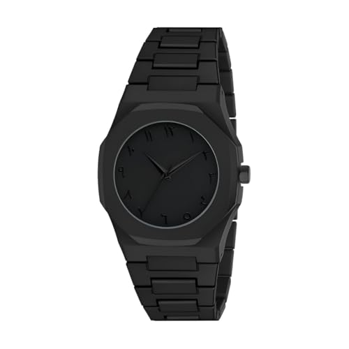 Kirband Living Arabian Aura Round Dial Analog Wrist Watch With Black Metal Link Strap, Black Case, 40 Mm Case Diameter