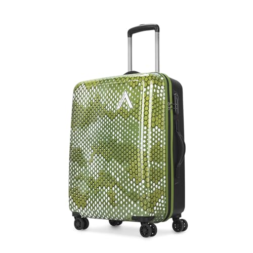 Aristocrat Medium Combat Check-In Trolley Bag, 63 Cm Hardside Luggage | 8 Wheels, Combination Lock | Polycarbonate | 5 Year International Warranty | Green