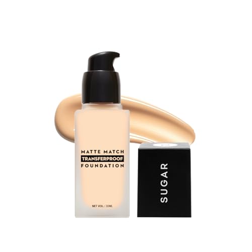Sugar Cosmetics Matte Match Transferproof Foundation | Upto 24 Hr Wear | Waterproof | Suits All Skin Types | 30Ml (37 Freddo)