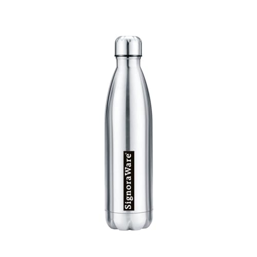 Signoraware Aqualene Stainless Steel Vacuum Flask Bottle 500Ml, Silver