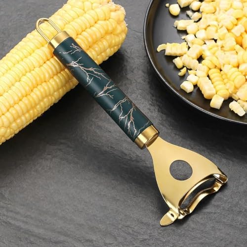 Magic Corn Peeler – Stainless Steel Corn Stripper & Cutter Tool | Easy Corn On The Cob Peeling | Kitchen Corn Stripper For Quick & Convenient Corn Prep | Gold