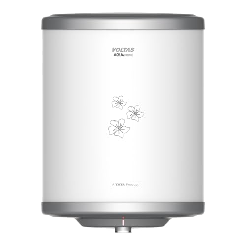 Voltas Aqua Prime 15L Water Heater 2000W, Warranty Of 7 Years On Tank, 3 Years On Heating Element, 2 Years On Product By Voltas|Free Installation| Free Connecting Pipe|Copper Element|8 Bar (White)