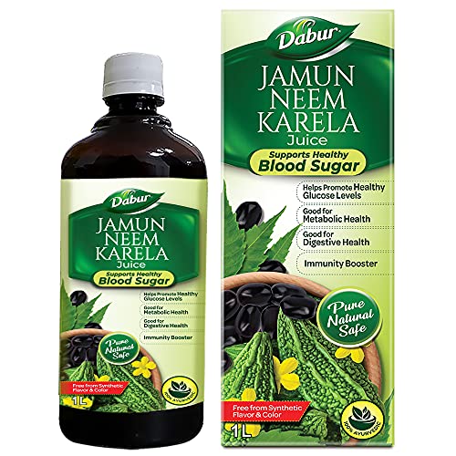 Dabur Jamun Neem Karela Juice – 1L | Helps Control Blood Sugar Level & Reduces Bad Cholesterol | Good For Metabolic & Digestive Health | Ayurvedic Health Juice For Diabetic Care
